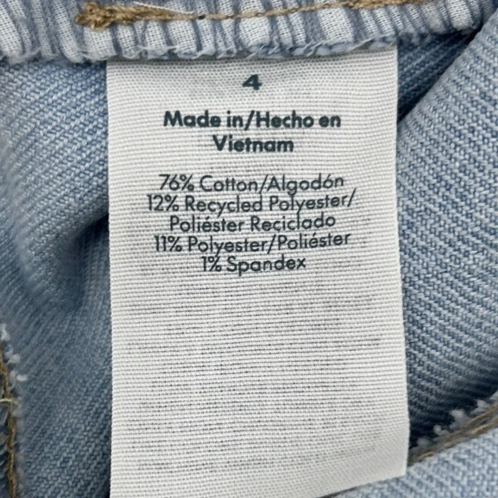 Womens Light Wash Denim Bermuda Jorts Size 4 Frayed Festival Grunge Y2K 90s